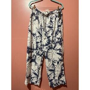 Wild Fable Womens Pants XL Extra Large White Blue Tie Dye Bottoms Drawstring New